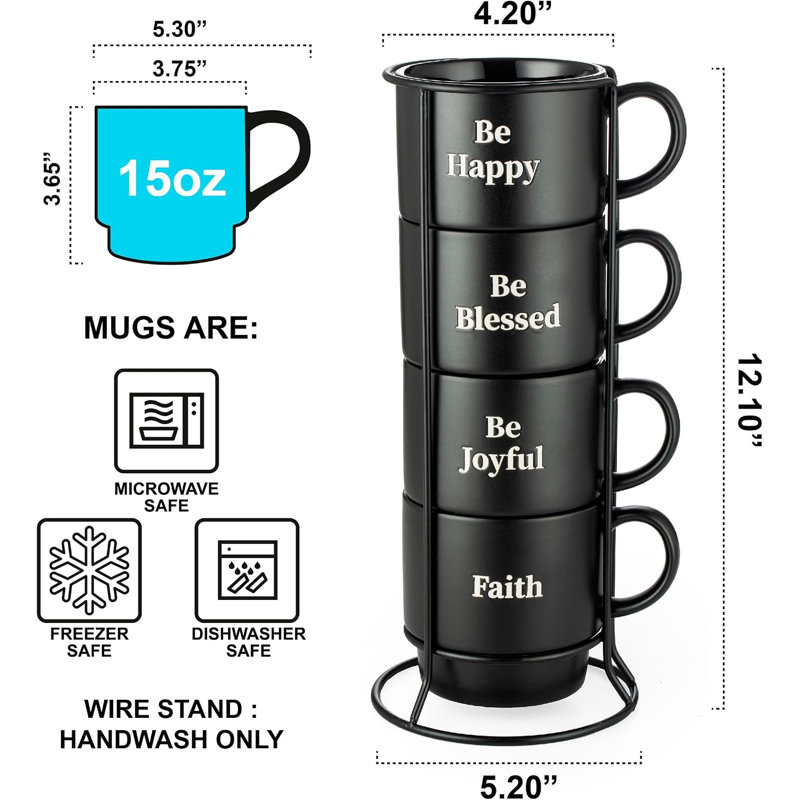 Stackable coffee cup tower set