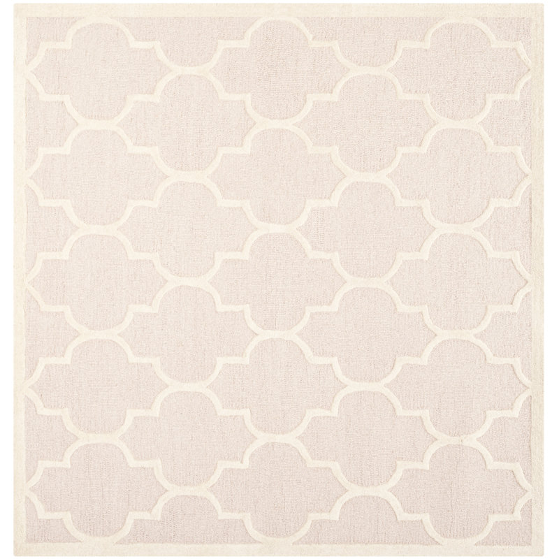 Cannen Hand Tufted Wool Geometric Rug, Square 6'