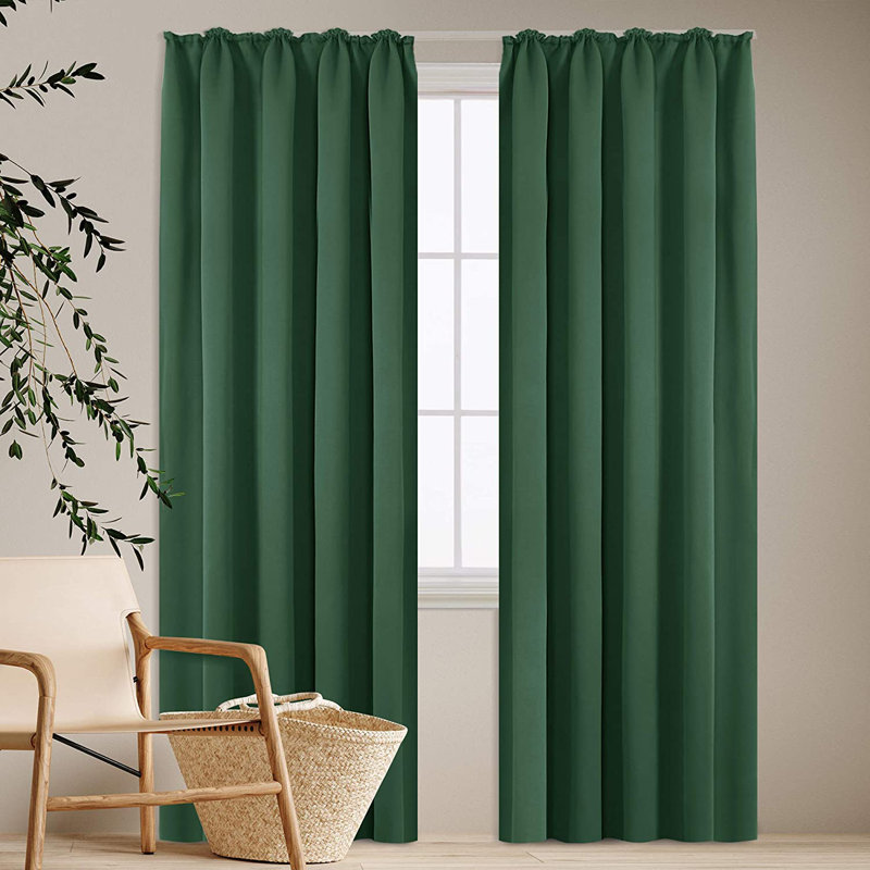 Deavin Blackout Curtain Pair, Dark Red, Width 140 x Drop 290cm