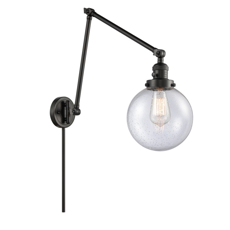 Bras pivotant à brancher et à intensité variable 1 lumière Chippewa, Grainé, Incandescent, Laiton antique noir