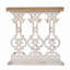 Console Classic Classic blanc délavé avec plateau en bois brun