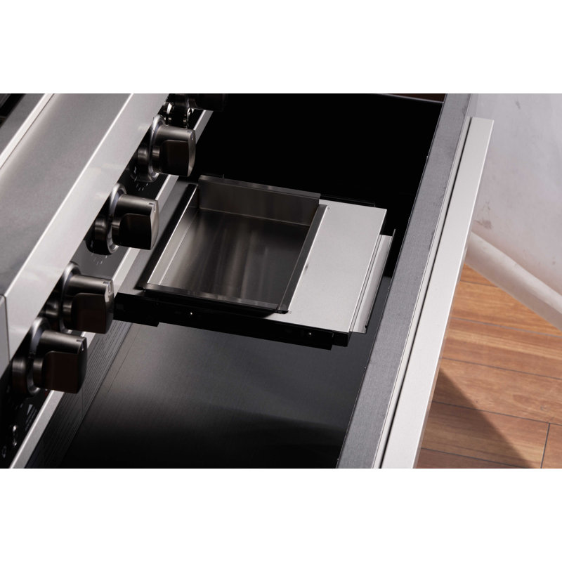 Mont Alpi 6-Burner 45-Degree Deluxe Stainless Steel Outdoor Island Grill with Compact Refrigerator