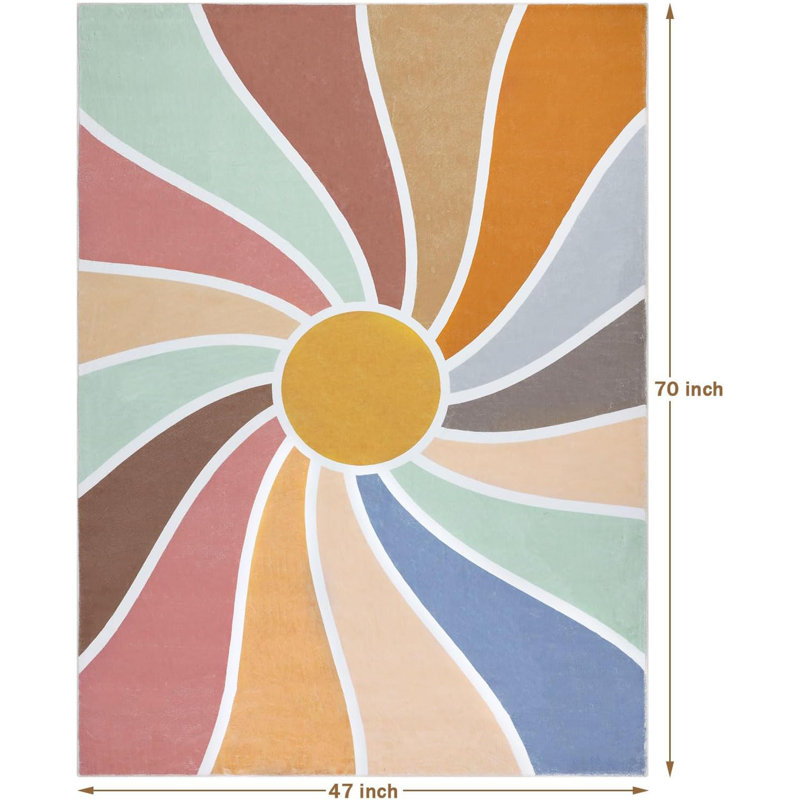 Tapis Sun Rainbow, Rectangle 3 pi 11 po x 5 pi 10 po