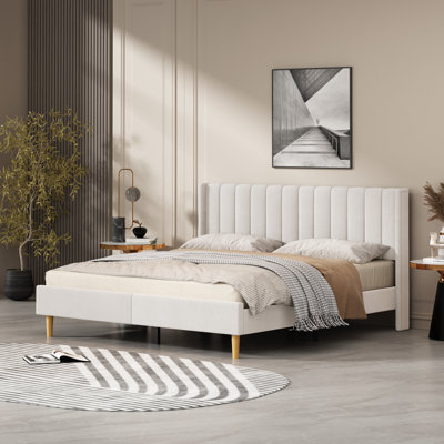 Torrick Upholstered Platform Bed with Tufted Wingback Headboard