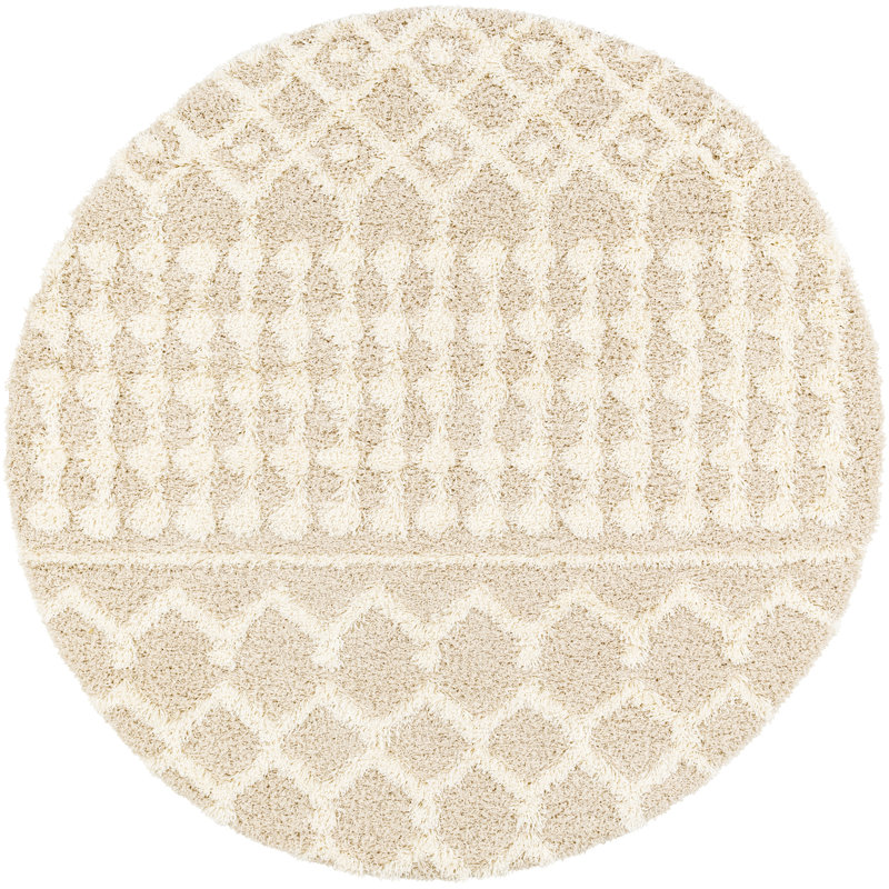 Geometric Shag Area Rug, Round 160cm