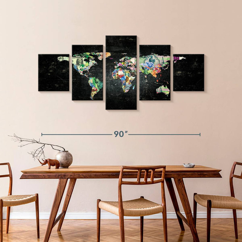 Carte du monde tendance I, H 42 po x l 92 po