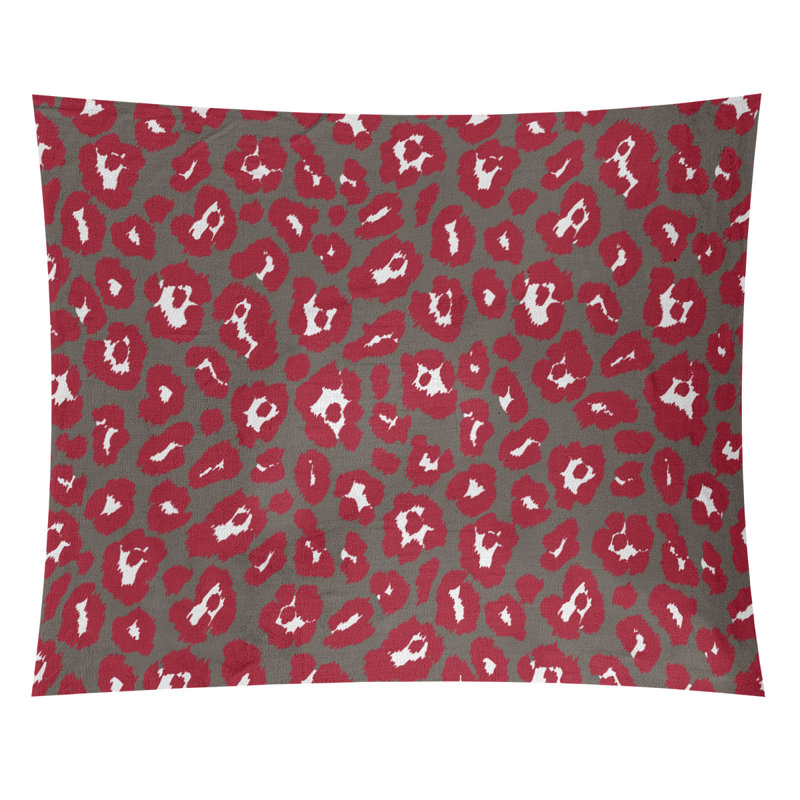 Tapisserie en microfibre Tampa Bay, H 88 po x l 104 po, Brun clair / rouge / blanc