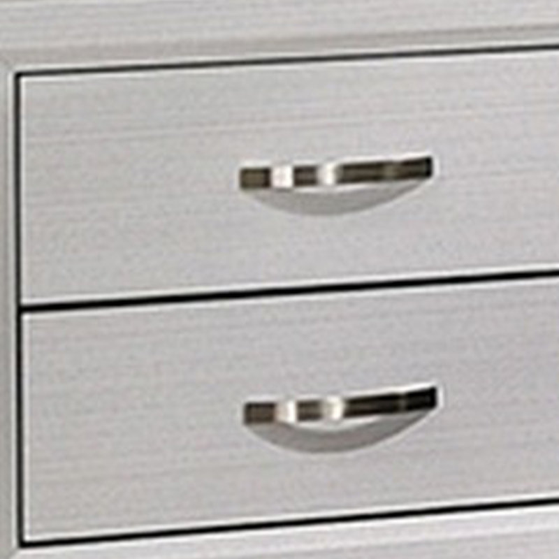 Erica Nightstand, 2 Drawers, White Wood Finished Frame, Metal Handles
