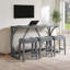 Table de bar et chaise de 59 pouces avec prises de courant alternatif, 3 chaises rembourrées en lin, pour le salon - Stable, facile à nettoyer, salle à manger avec charge intégrée de 59 po, structure Scratch 4 pièces