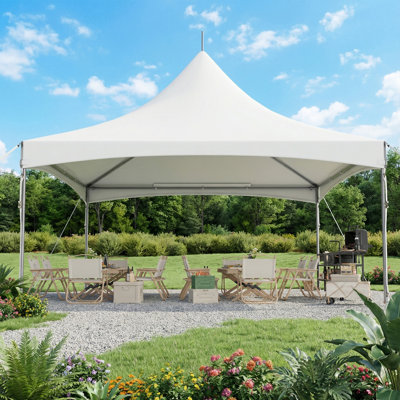 20 X 20ft Party Tent, Outdoor Canopy With Pvc Top,  Heavy Duty High Peak Shelter For 70 People