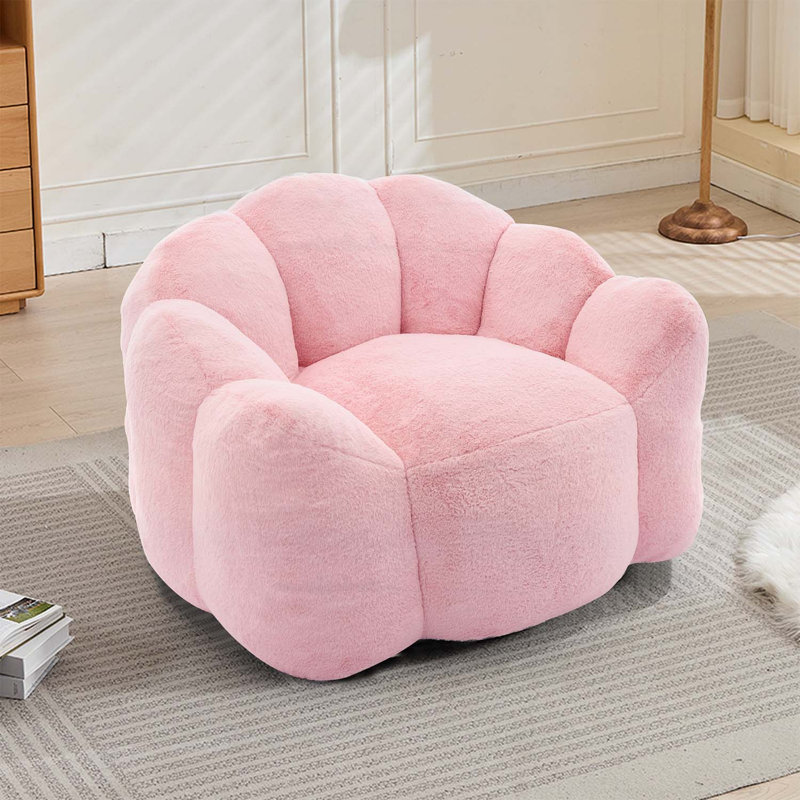 Fauteuil à billes avec anneau de traction Lotus, facile à déplacer, Rose