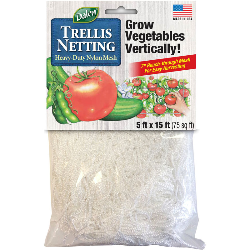 Filet de treillis en nylon pour légumes grimpants, maille 5 pi x 15 pi 7 po, fabriqué aux États-Unis, par Dalen Products