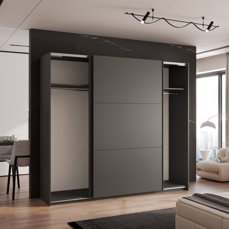 TORVIN 2 Door Wardrobe, Anthracite, Without Mirror