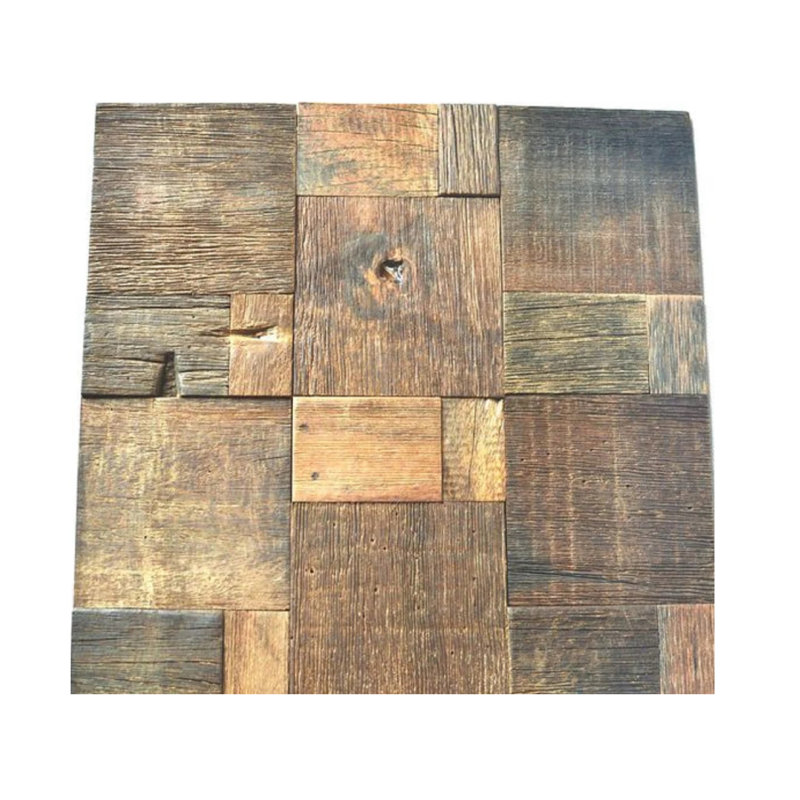 Hughe Rustic  30 x 30 cm Wood Mosaic Tile in Brown
