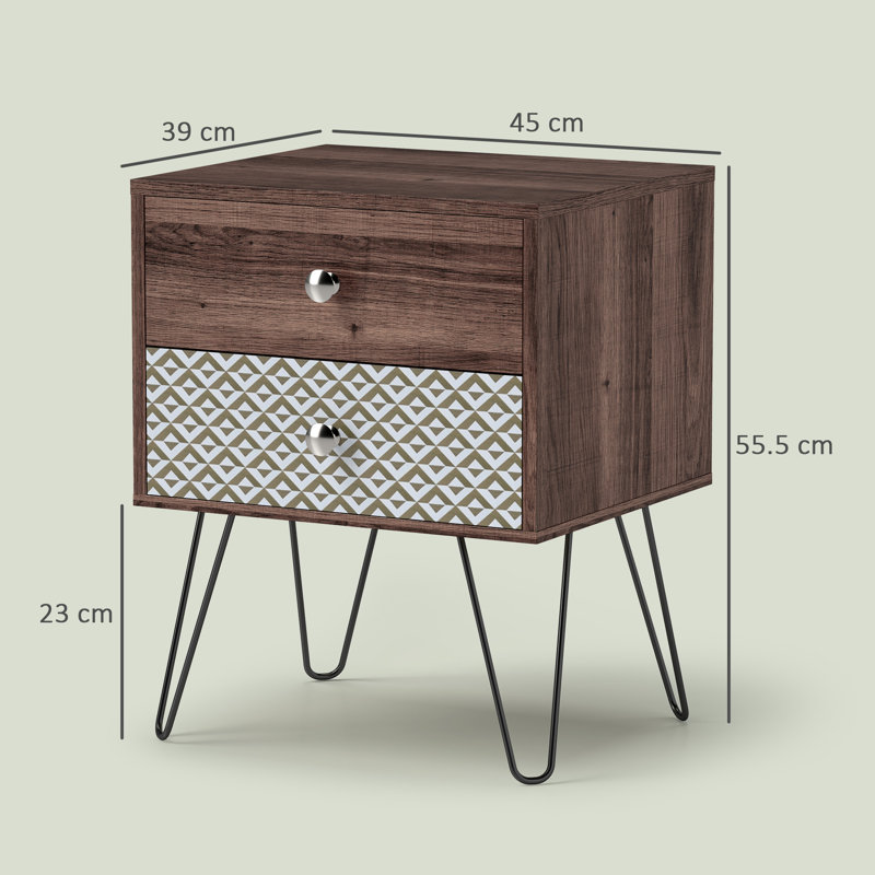 Timken 45cm W Manufactured Wood Bedside Table