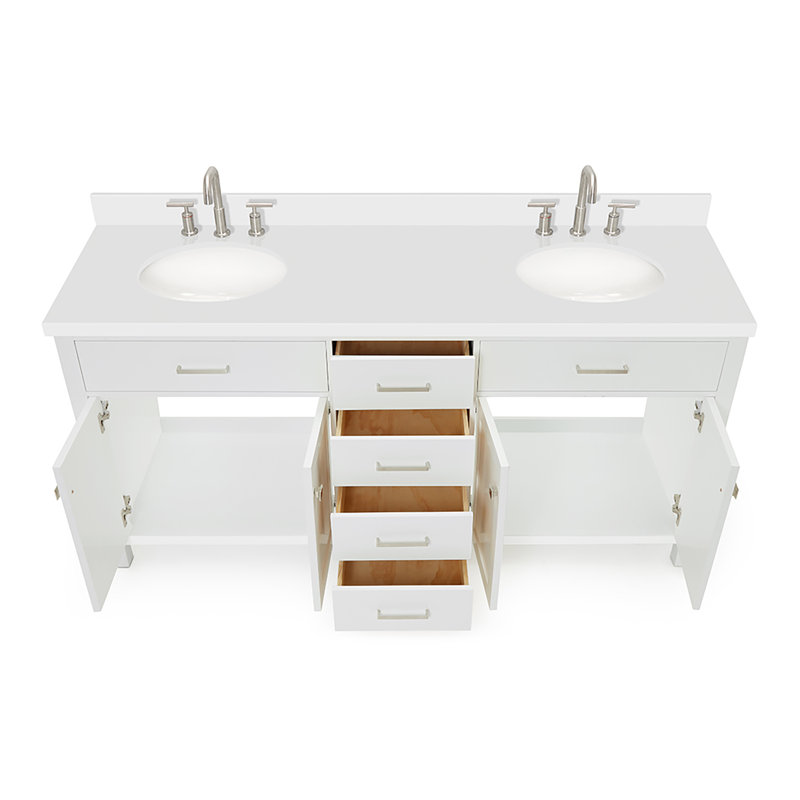 Ensemble de meuble-lavabo double 73 po Macnair, Blanc