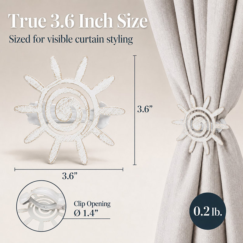 Helios Curtain Tieback, White/Gold