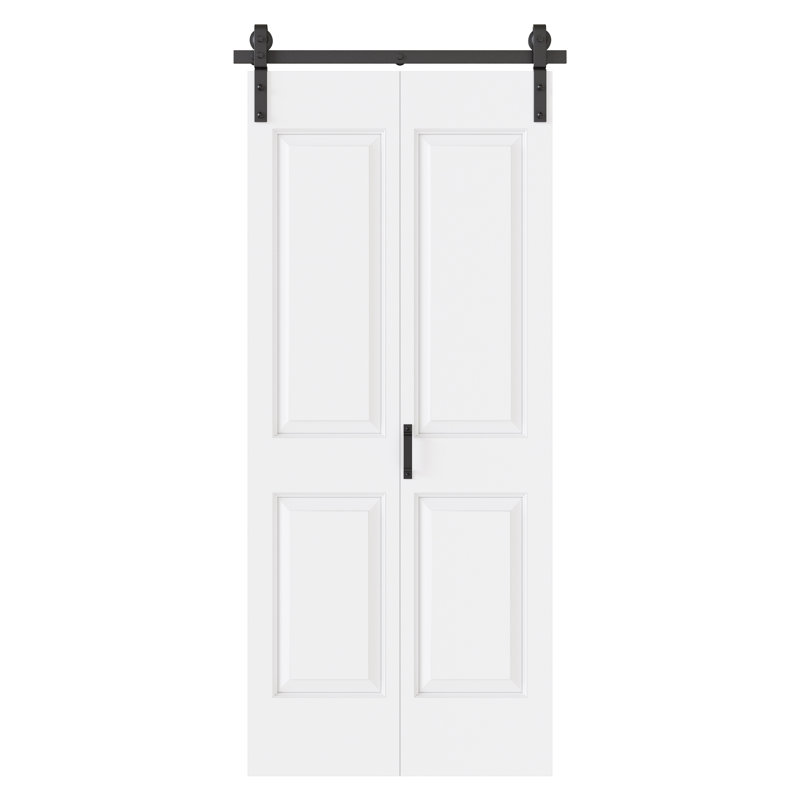 Porte de grange pliante 4 panneaux Hollow Core, 32 po x 84 po