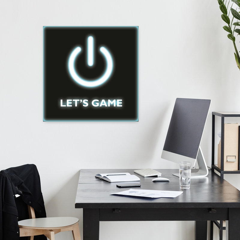 Let's Game, art contemporain abstrait, H 18 po x l 18 po