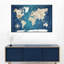 Carte du monde cobalt sur toile-2071101024