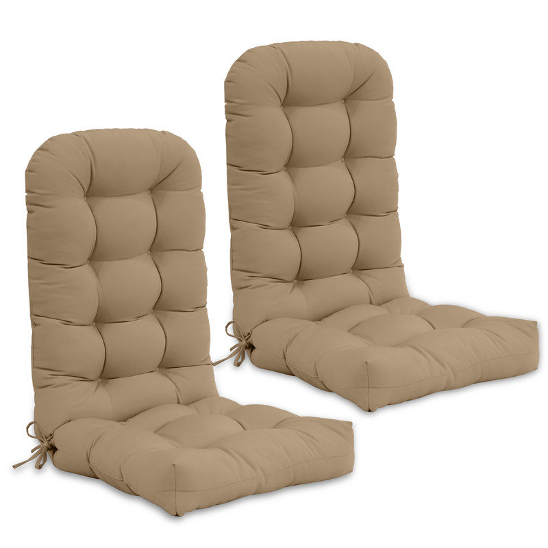 Outdoor/Indoor High Back Chair Cushion, Khaki