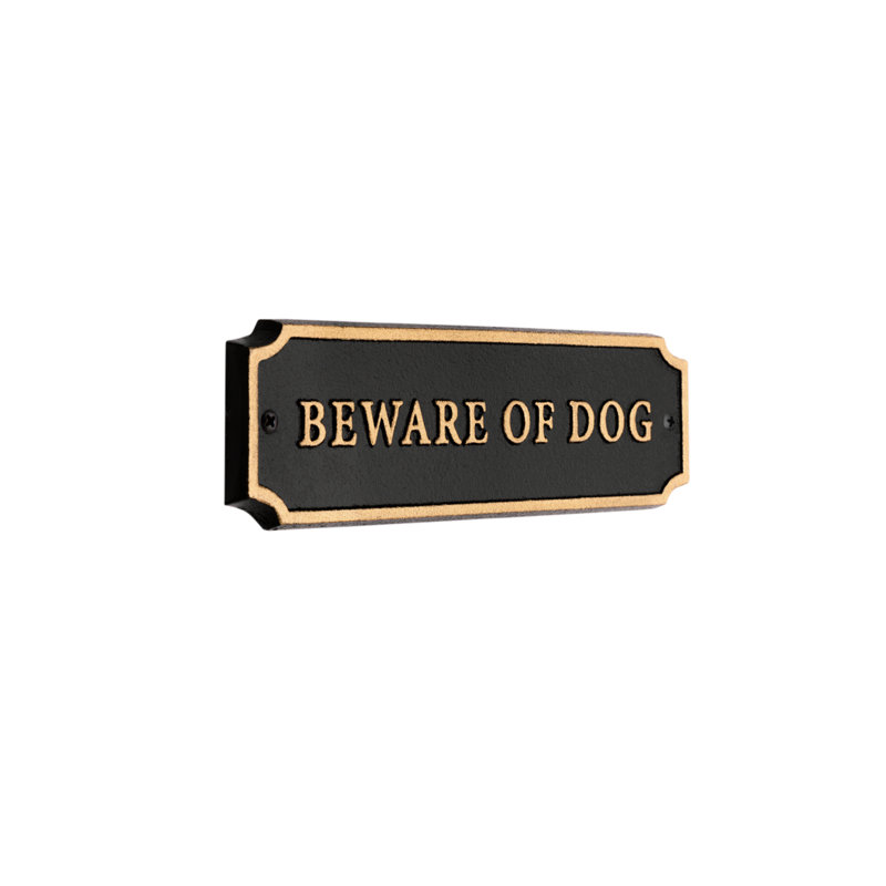 Door Statement Cut Corner Plaque - Beware Of Dog