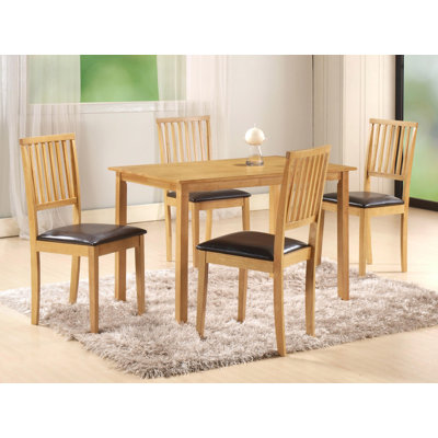 4 -Person Rubberwood Solid Wood Dining Set