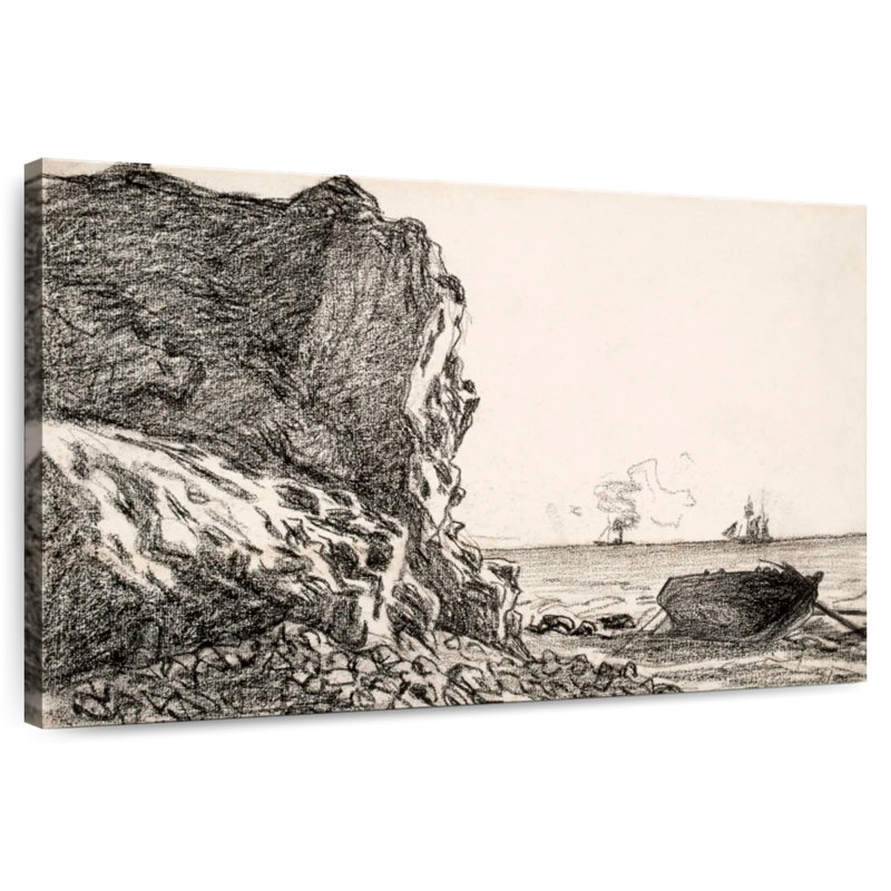 Gillard Falaises et mer Sainte-Adresse 1864, H 8 po x l 12 po