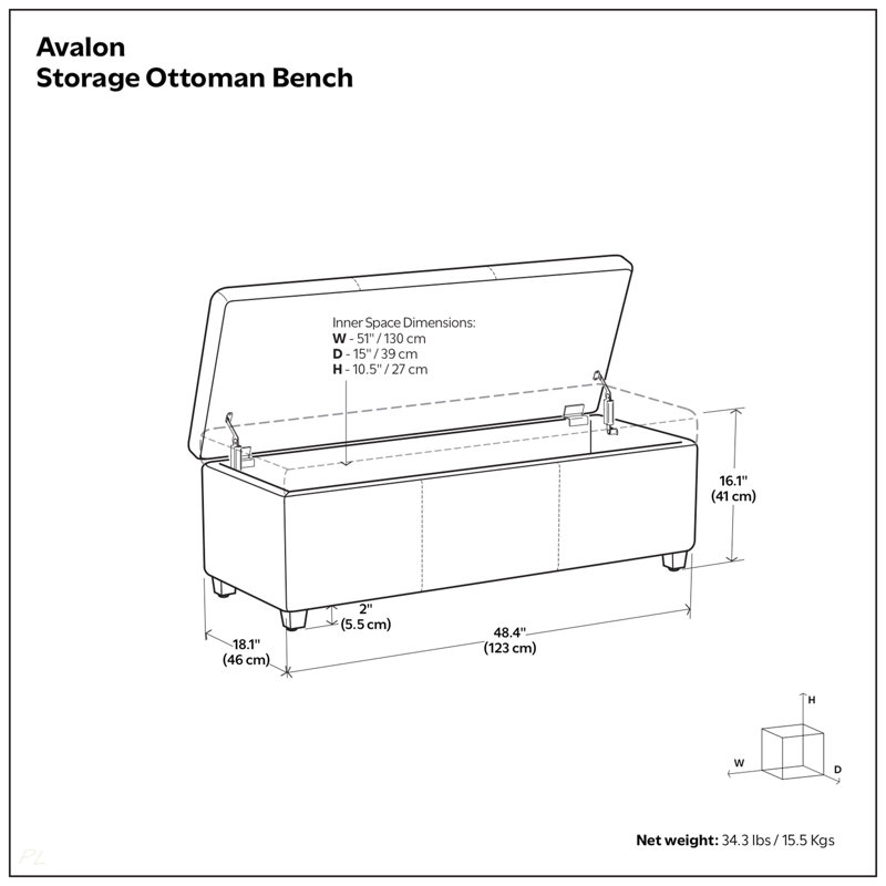 Avalon Storage Ottoman Bench