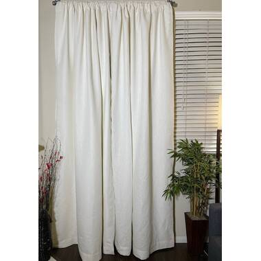 Woven Knit Cotton Blend Basketweave Patterned Cream Semi Sheer Voile Curtain