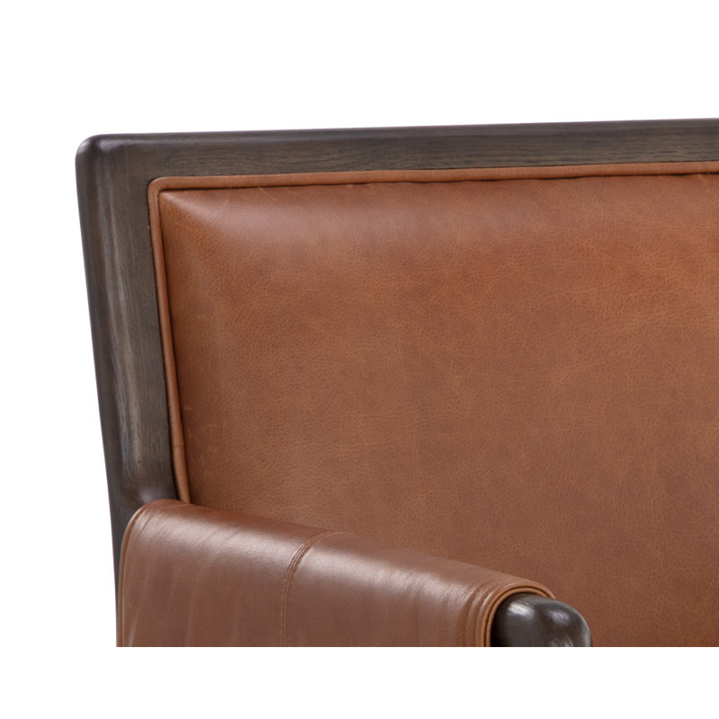 Rauno Leather Arm Chair, Brown, Black