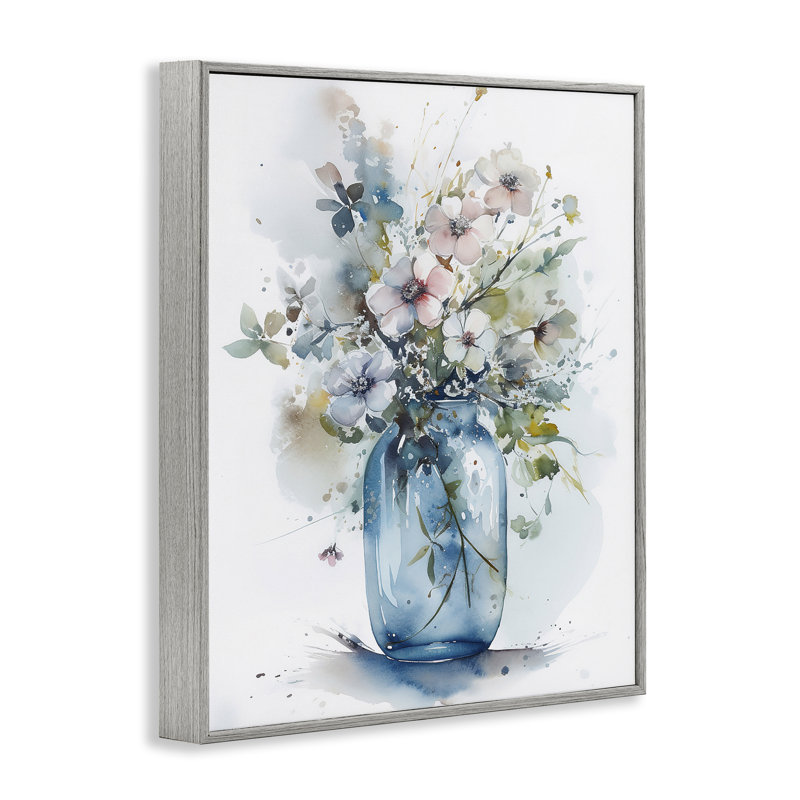  «Cherry Blossoms Country Jar», art de la giclée encadrée par Incado, Estampe numérique Farmhouse, H 14 po x l 11 po