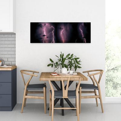 Lightning, Thunderstorm, Weather, Sky, Clouds Dramatic Abstract Contemporary Nature Landscape Wall Art