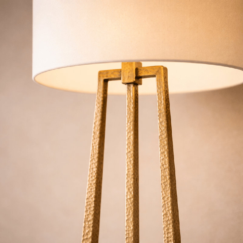 Tressara Aged Brass Hammered Floor Lamp