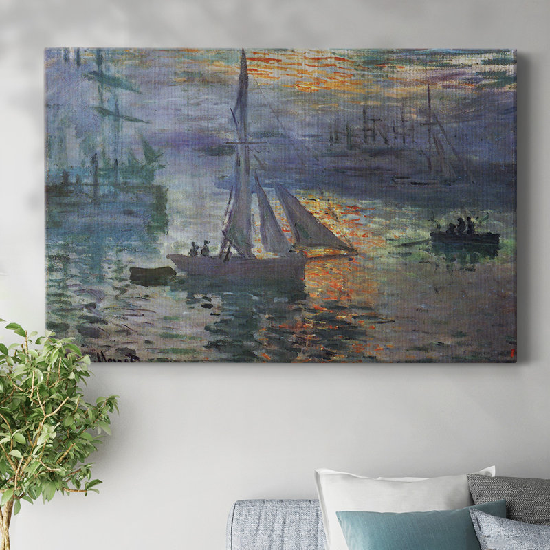 Toile tendue Sunrise at Sea par Monet-Gallery, H 40 po x l 60 po