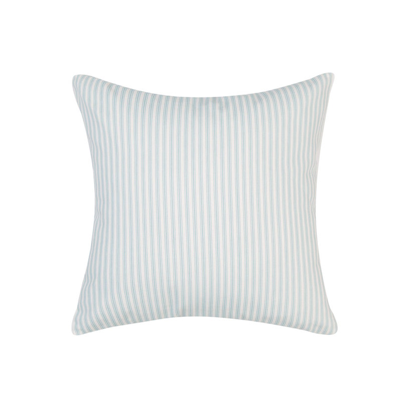 Michael Penny Ticking Square Pillow Cover & Insert, 22" x 22", Polyester, Green