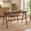 Ensemble de bureau en bois massif et chaise rembourrée en similicuir, bureau en noyer de 120 cm avec tiroir et chaise de salle à manger ergonomique sans accoudoirs, ensemble table et siège pour bureau à domicile
