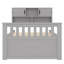 Structure de lit plateforme simple avec bibliothèques et tablettes de rangement, quatre tiroirs, gris