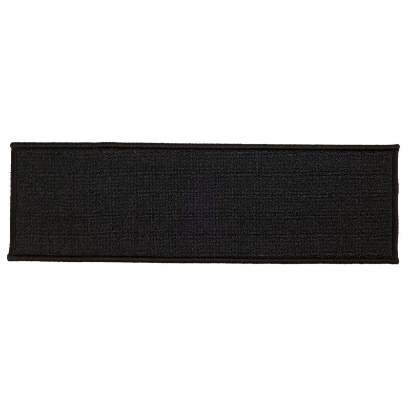 Tapis d'escalier antidérapant lavable à la machine, Rectangle 36 po x 8,5 po, Noir