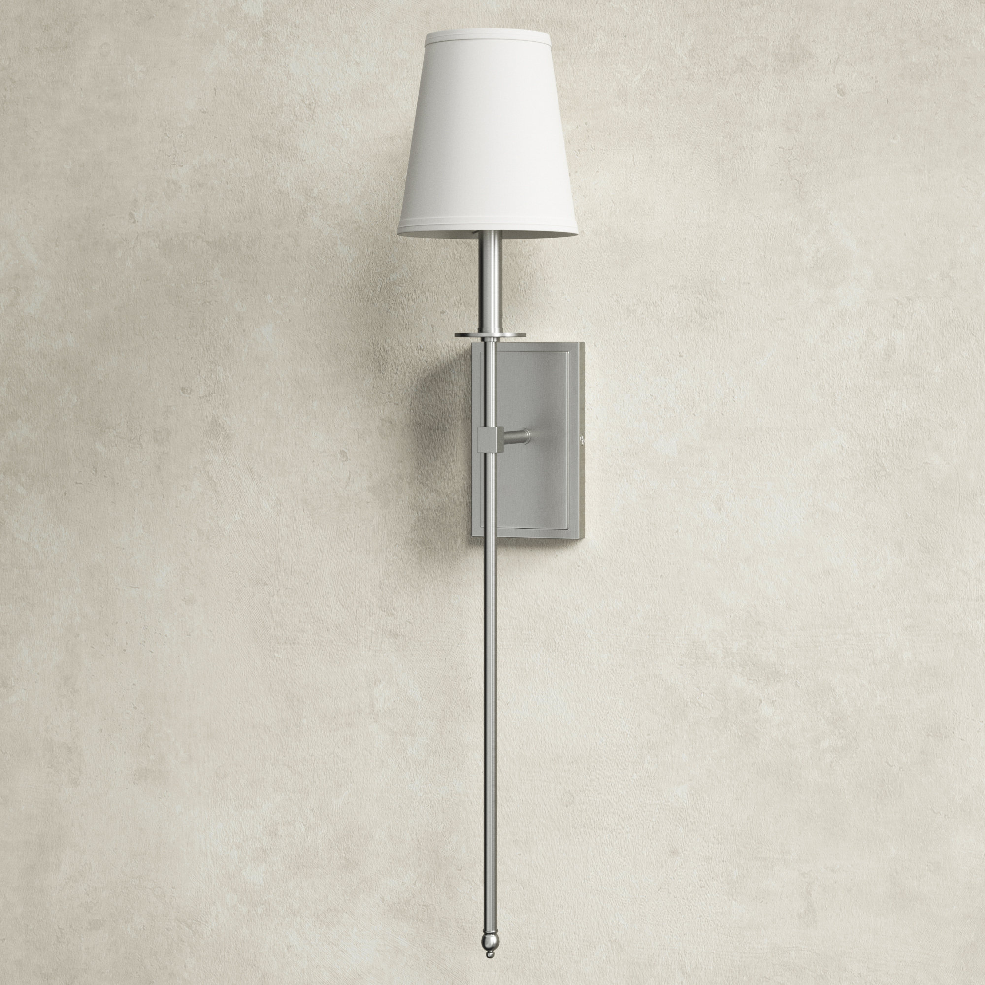 Jillian 1-Light Wallchiere, 33.5" H x 6.75" W x 8'' D, Satin Nickel