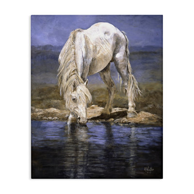 Toile blanche au bord de la rivière, art mural par Kathy Winkler