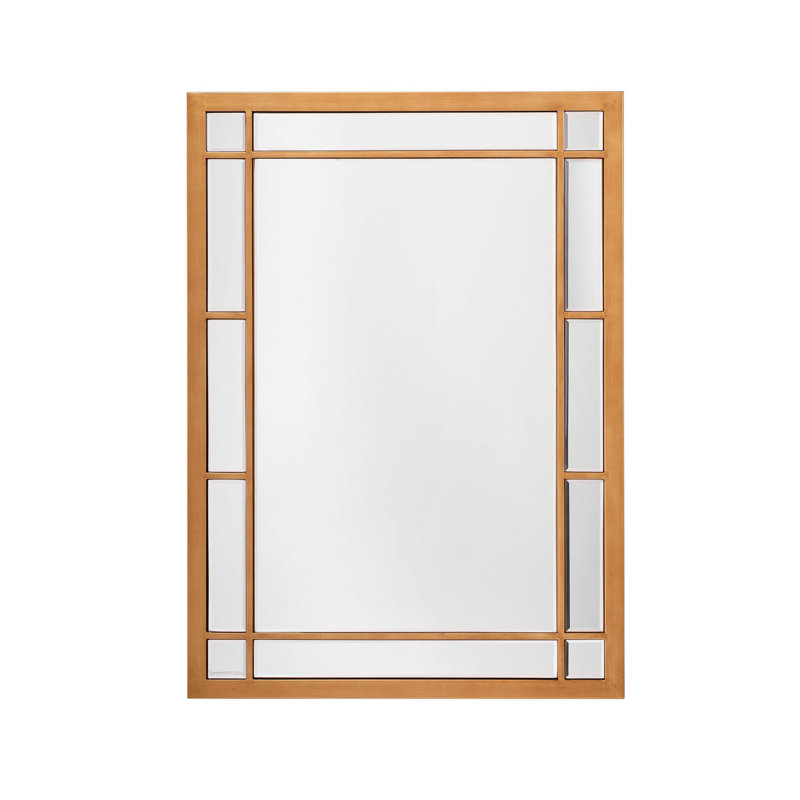 Metal Flat Wall Mirror, Black, 36" H × 26" W × 0.75" D