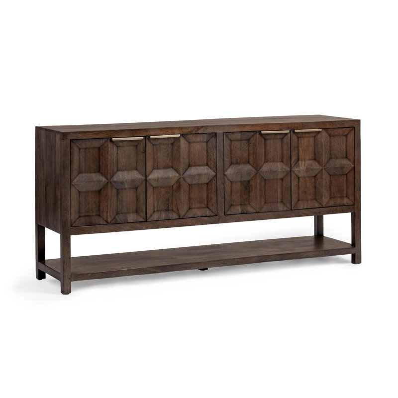 Costa Mango Wood Sideboard Cabinet, Tundra Brown