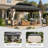 12 x 16ft Hardtop Aluminum Gazebo with Double-Layer Steel Roof - Wood Grain Outdoor Gazebo for Garden, Patio & Backyard-129675186