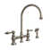 Whitehaus Collection Bridge Faucet with Long Gooseneck Swivel Spout, Lever Handles and Solid Brass Side Spray