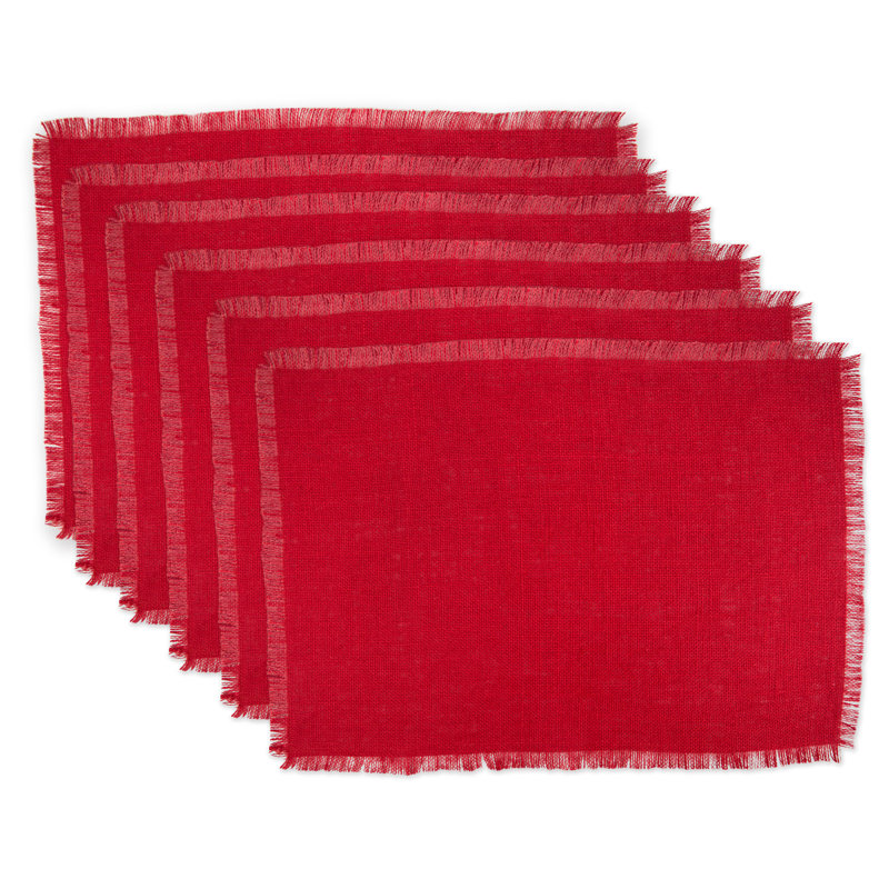 Geoghegan Jute Rectangle Placemat, Tango Red