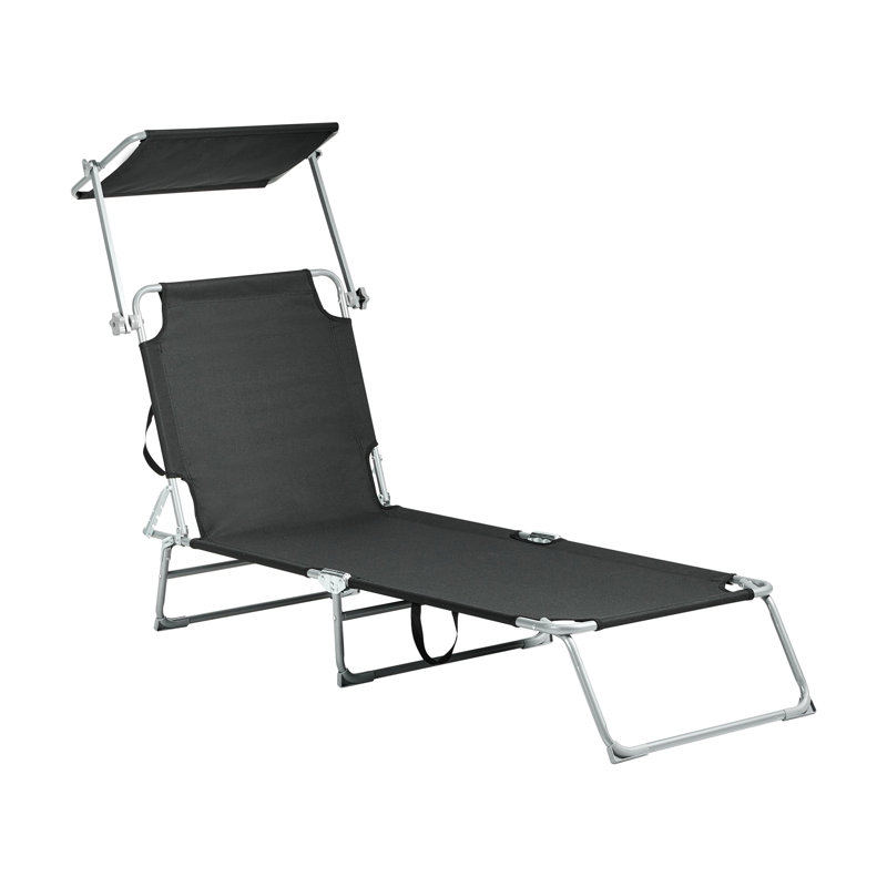 Sun Lounger FOLIGNO Metal, Black