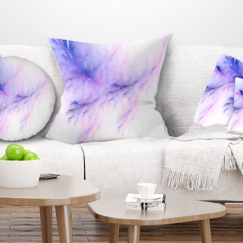 Veines de marbre bleu vif - coussin abstrait imprimé, 16 po x 1 po, Coussin décoratif