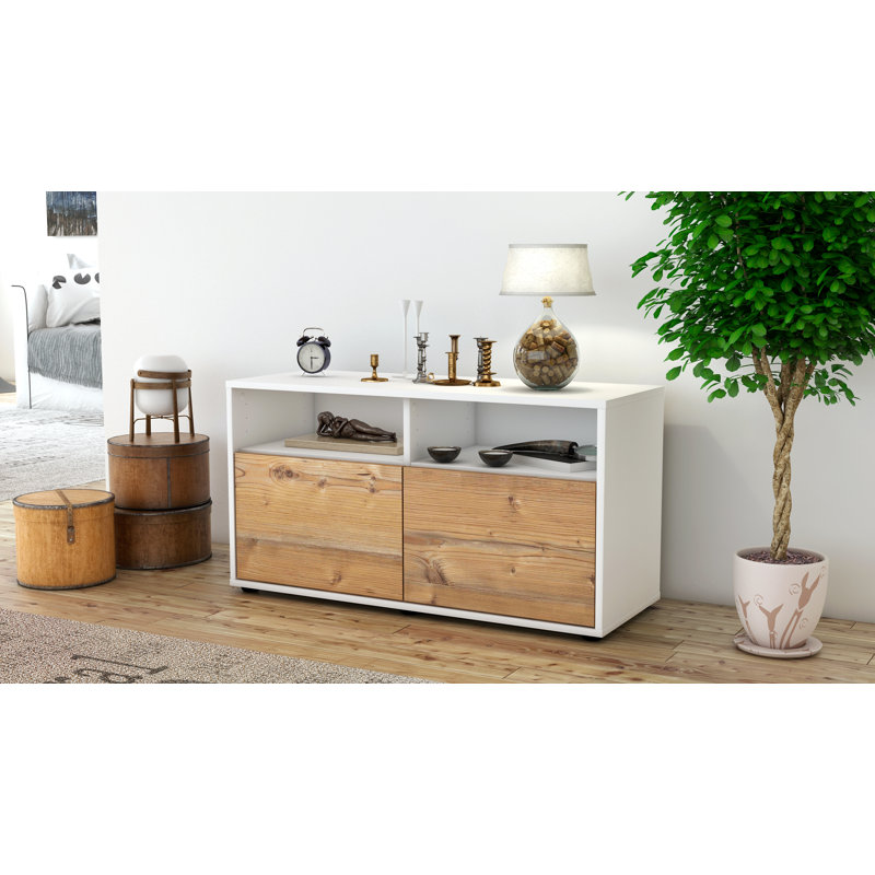 Odum 92cm W Chest of Drawers, High gloss white/Pine