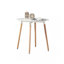Franconia 2 Person Dining set - a Round Plastic Dining Table with Wooden Legs and a Set of 2 Faux Leather Cushion Padded Dining Chairs for Dining Room - Modern Dining Table Set-209528817-244994855